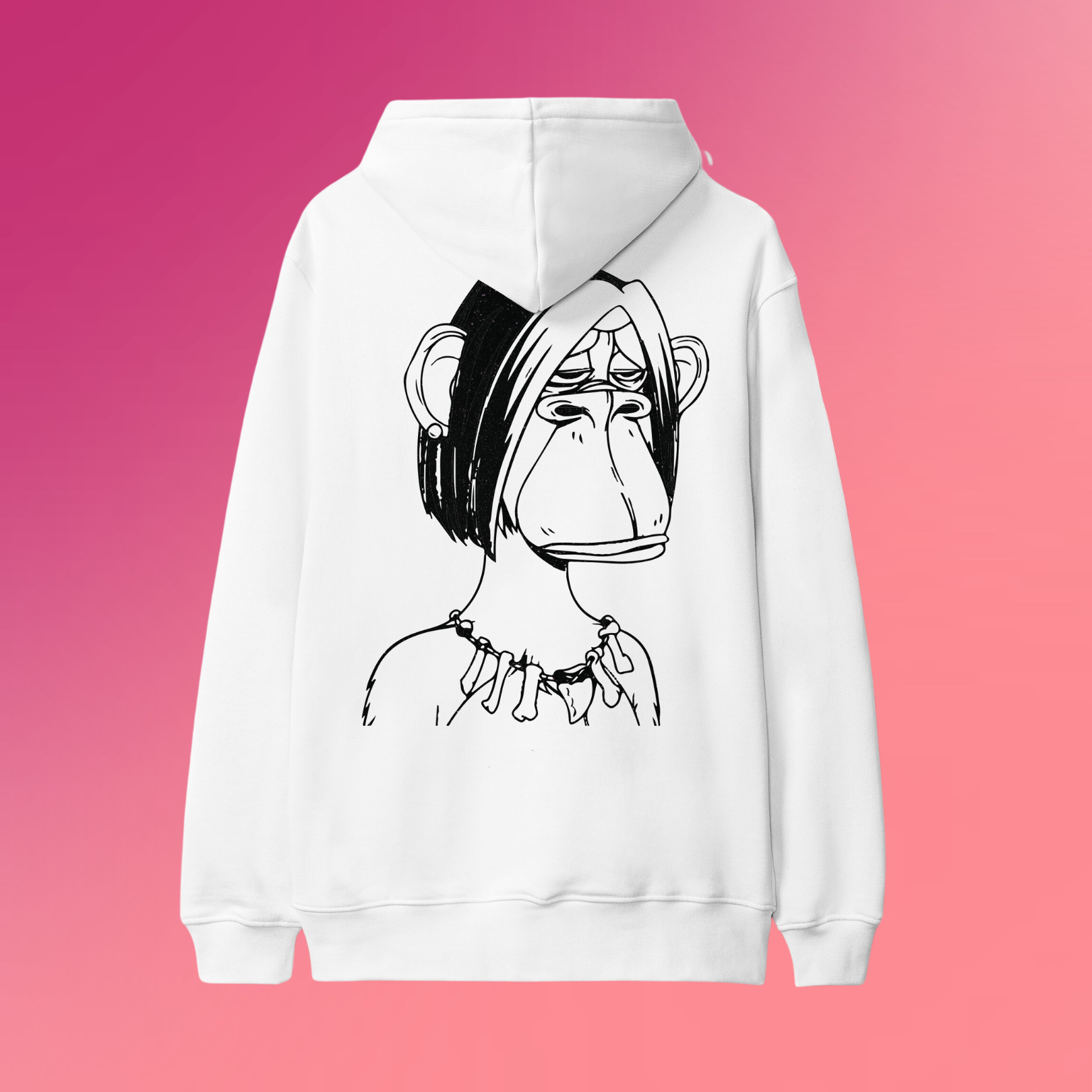 BORED BY KIKI HOODIE (WHT-BACK)