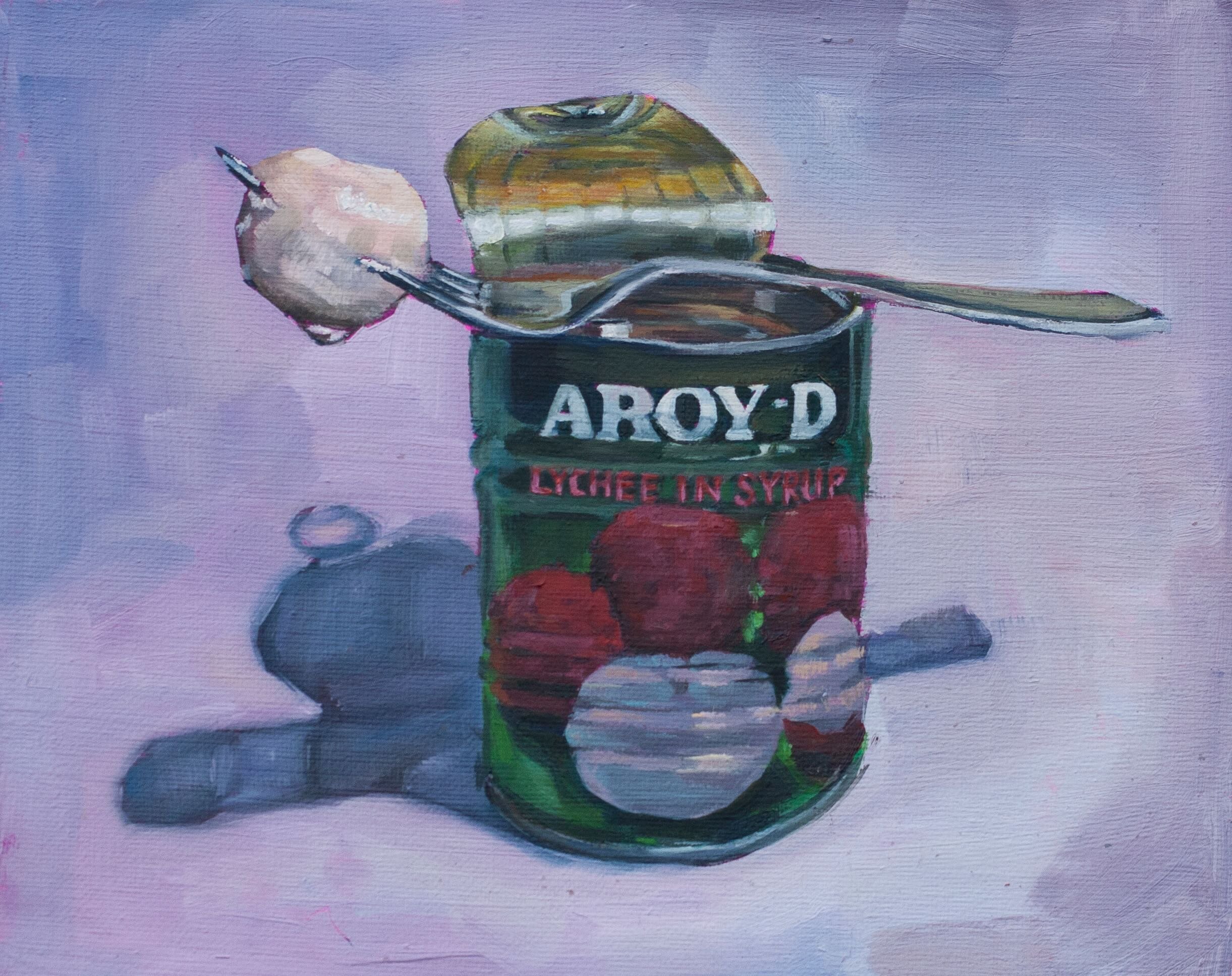 Lychee in syrup, 20x25cm, oil on canvas panel, 2022