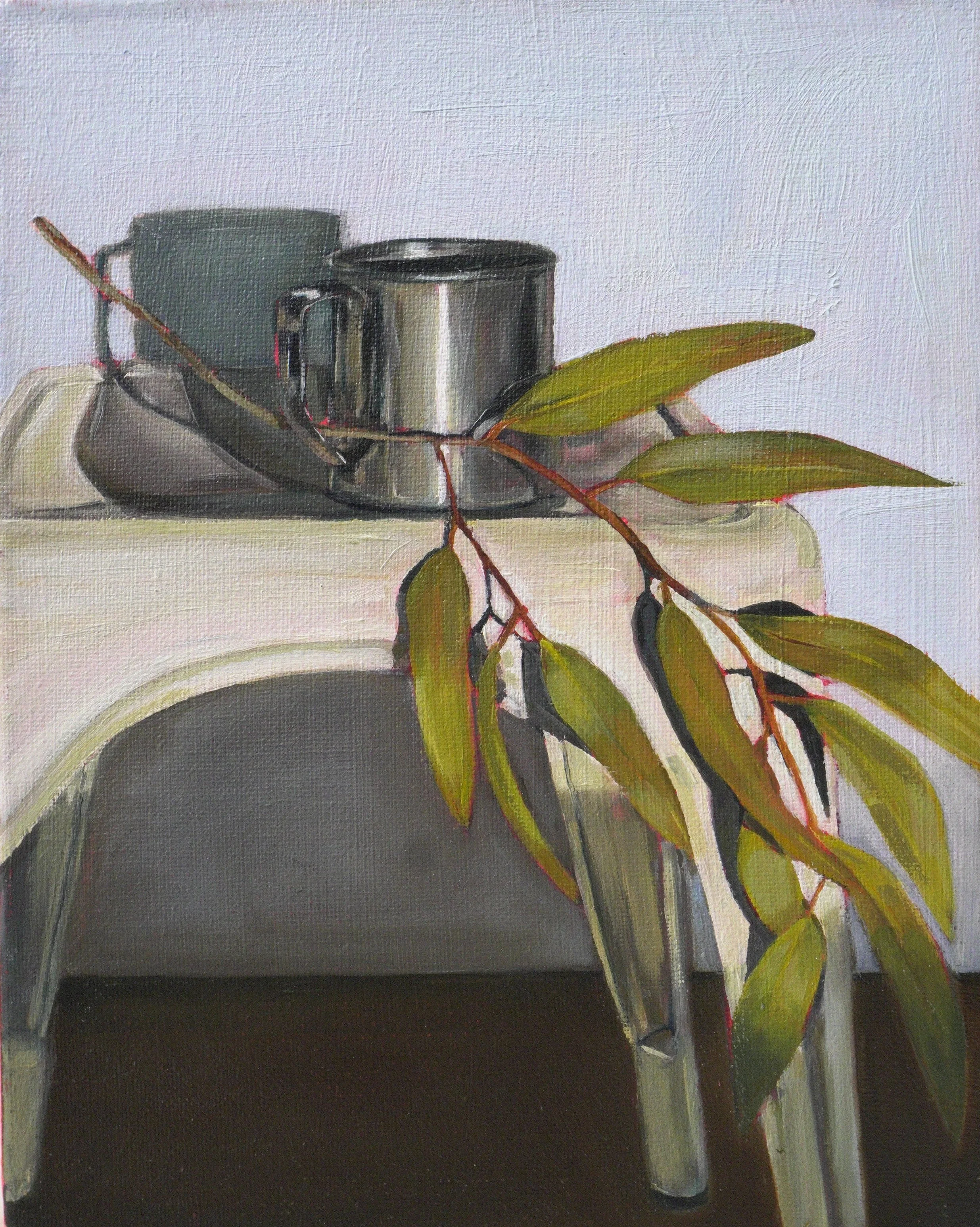 Camp cup and gums, 20 x 25 cm, oil and acrylic on canvas, 2024