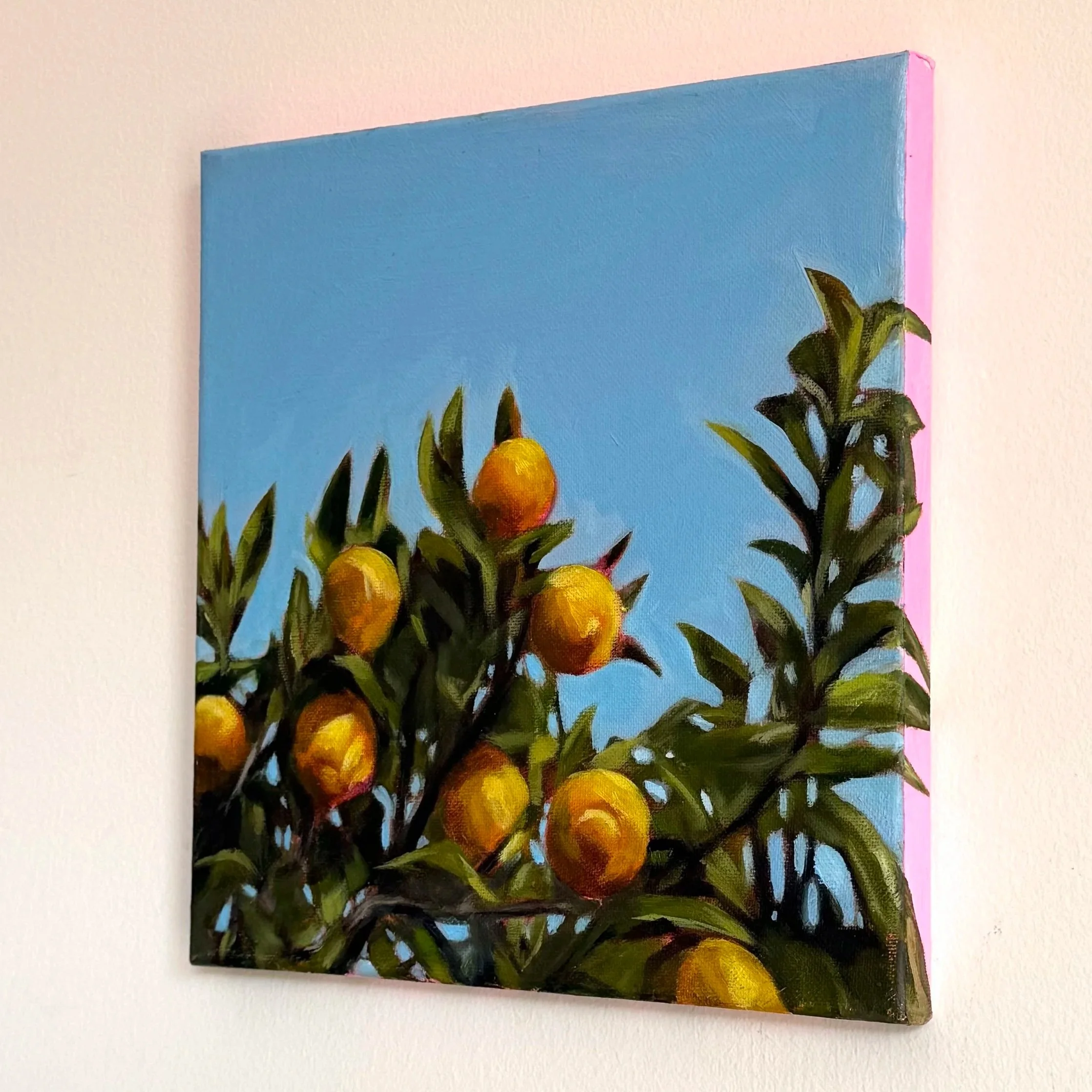 Blinco lemons, 25 x 25 cm, oil and acrylic on canvas, 2025