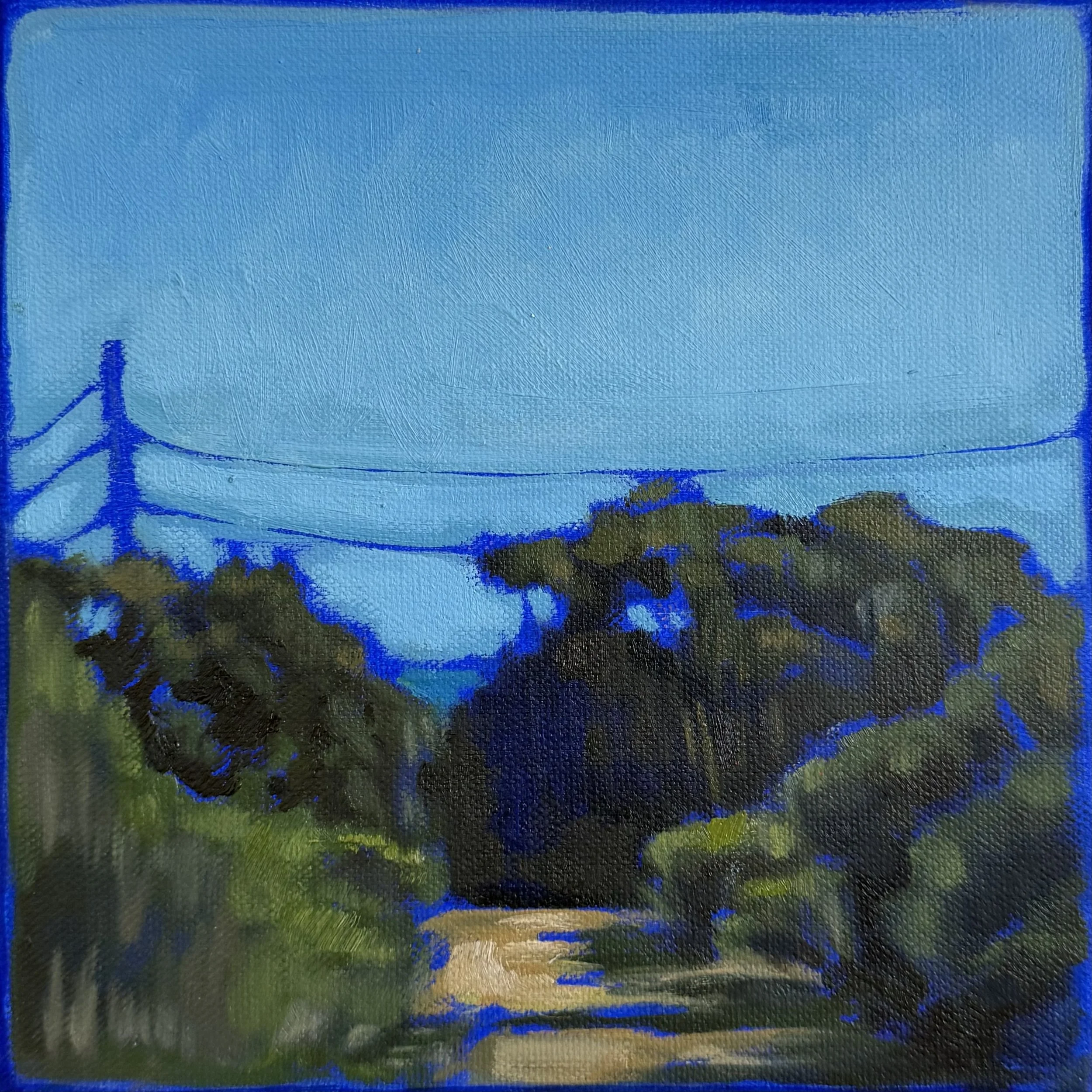 Walk to Blue # 1, 20 x 20 cm, oil and acrylic on canvas, 2026