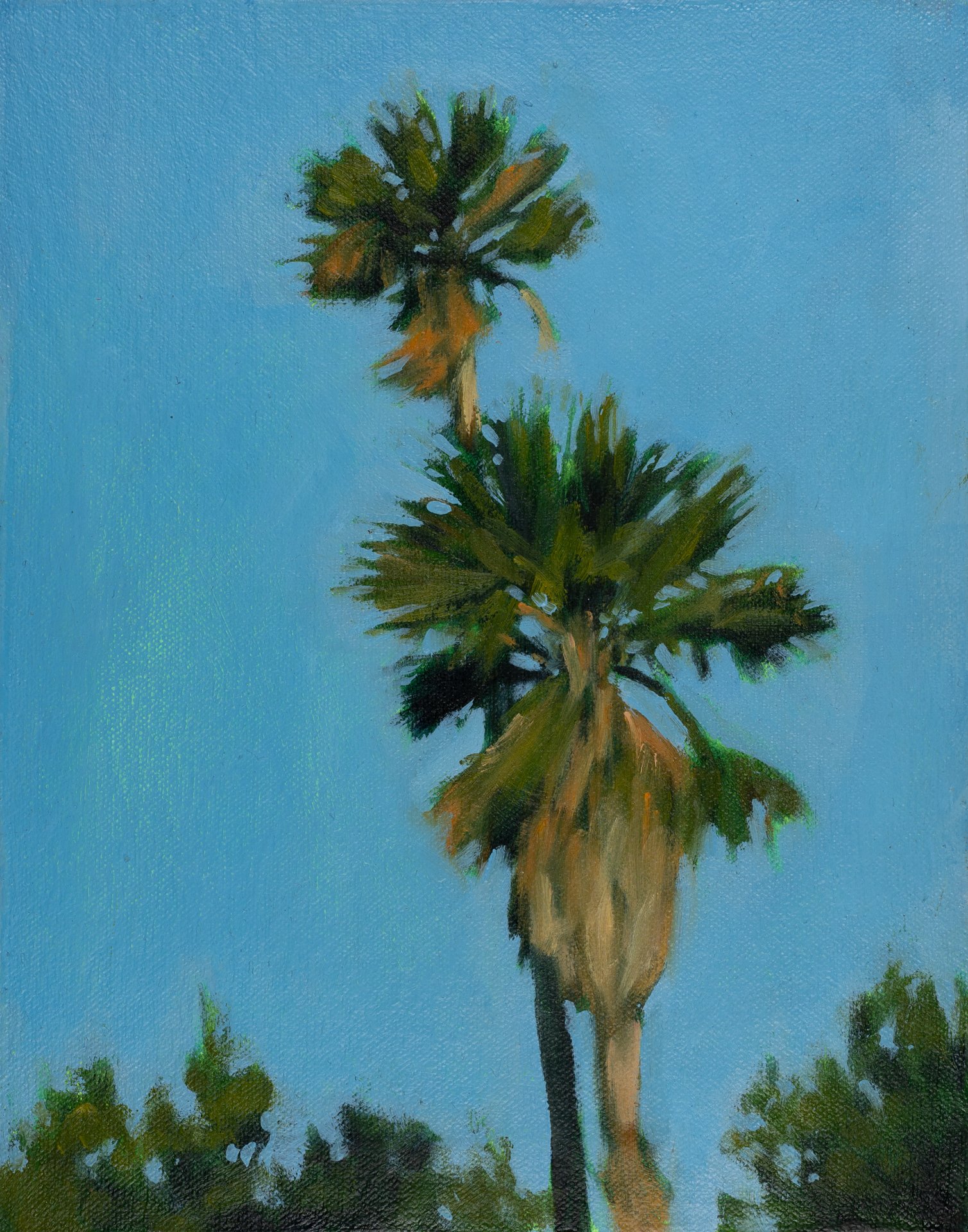 Palm # 1, 24 x 19 cm, oil and acrylic on canvas, 2025