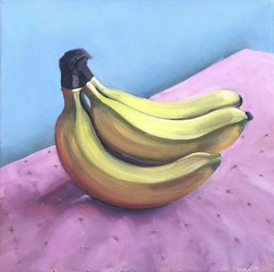 Bunch of Bananas, 20x20cm, oil on canvas, 2021