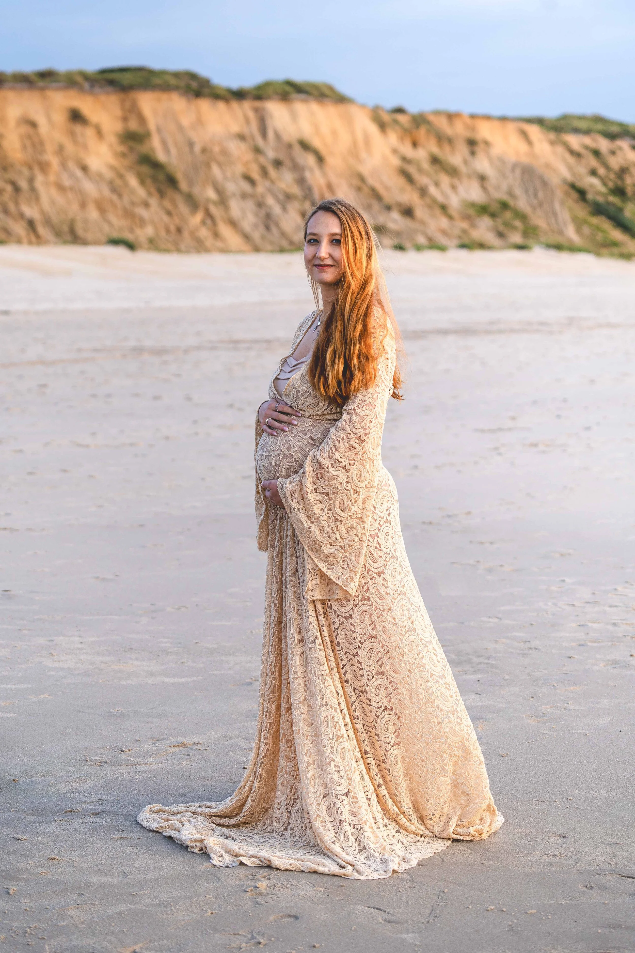 Ophelia - Spitzenkleid beige - Größe S-L