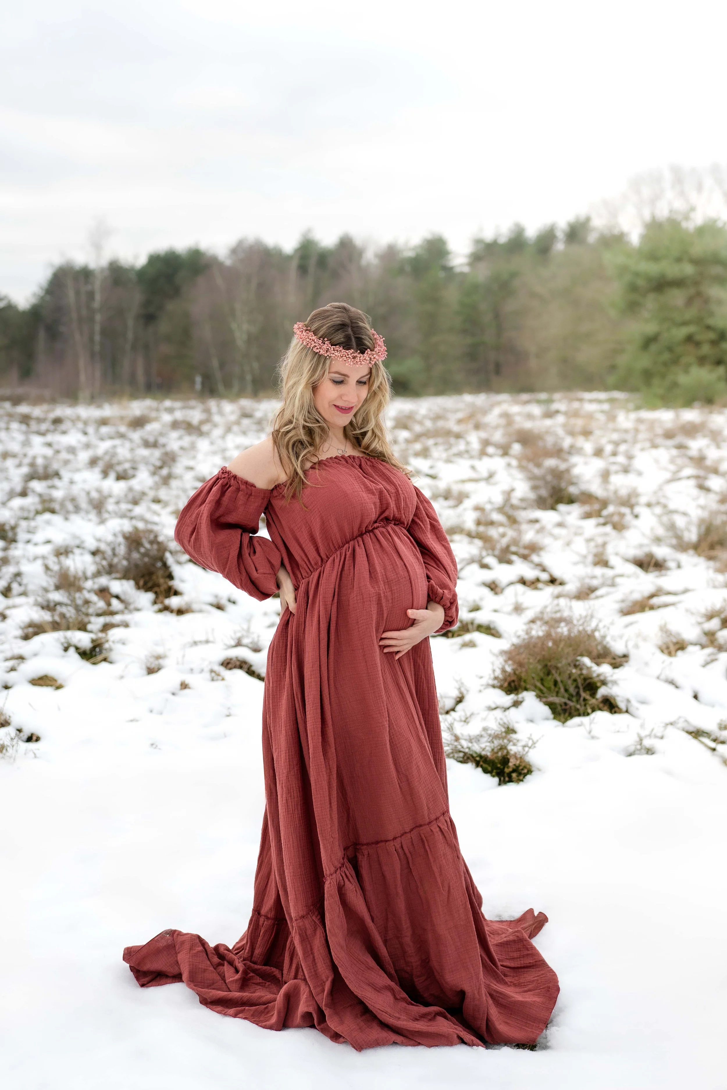 Fleur - Musselinkleid terracotta - Größe S-XL