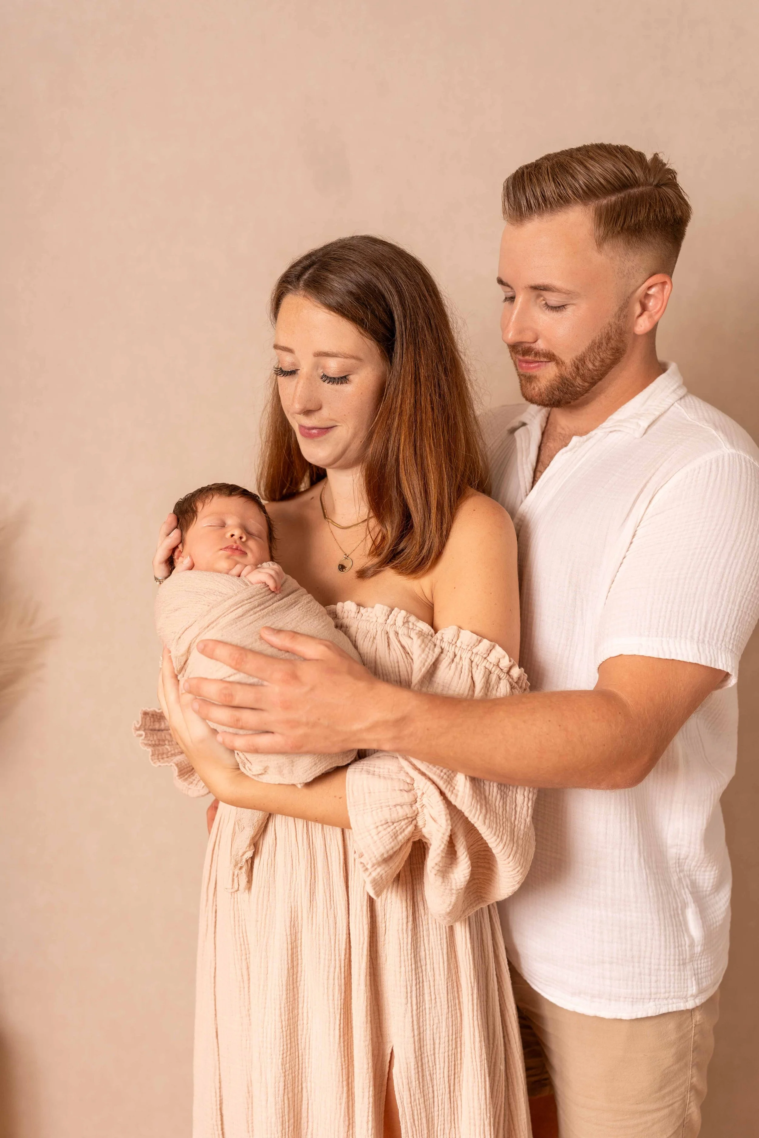 Amelie - Musselinkleid beige - Größe S-XL