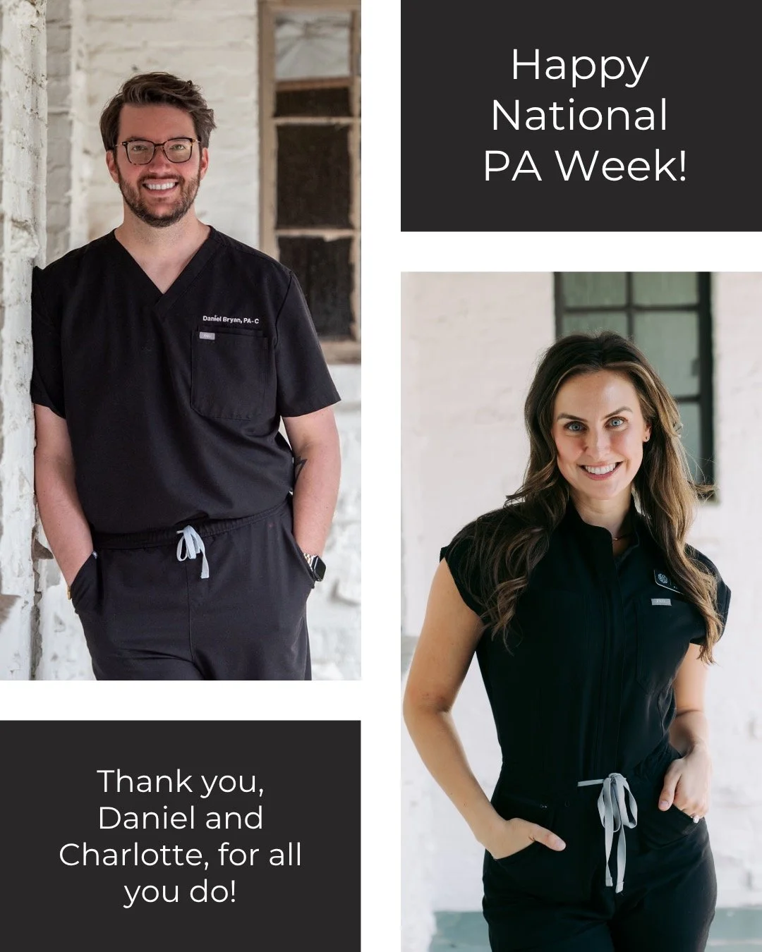 Happy PA Week to our incredible Physician Assistants, @the_good_pa and @balancedbycharlotte! 🖤 We&rsquo;re so thankful for all you do to care for our patients, support the Bryan Medical &amp; Wellness team, and make a difference in our community eve