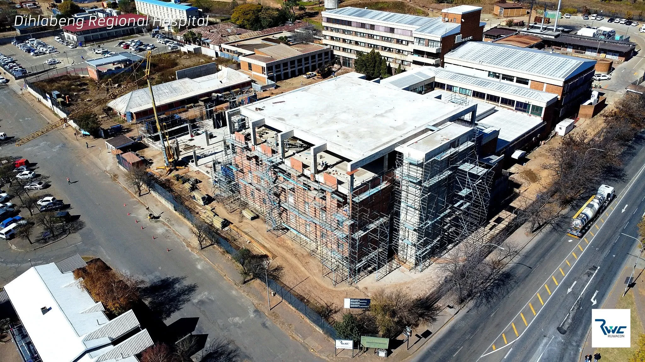 Progress continues at the Dihlabeng Regional Hospital project.

Block H (Heritage Building) has been carefully refurbished and repurposed. This space will soon accommodate a dedicated Renal Unit alongside essential transport hubs.

Blocks M &amp; N a