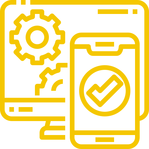 An icon showing a desktop screen and a mobile