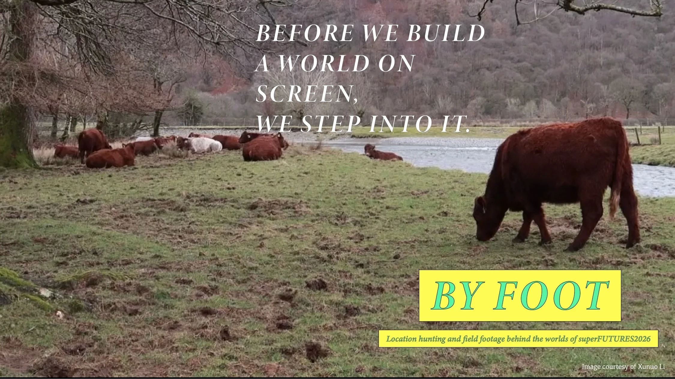 Before imagining a place, we walked through it.

We ventured out to real locations &mdash; or places that carried a similar atmosphere &mdash; to observe, experience and capture them firsthand.

The landscapes, movements, textures, light and sounds g