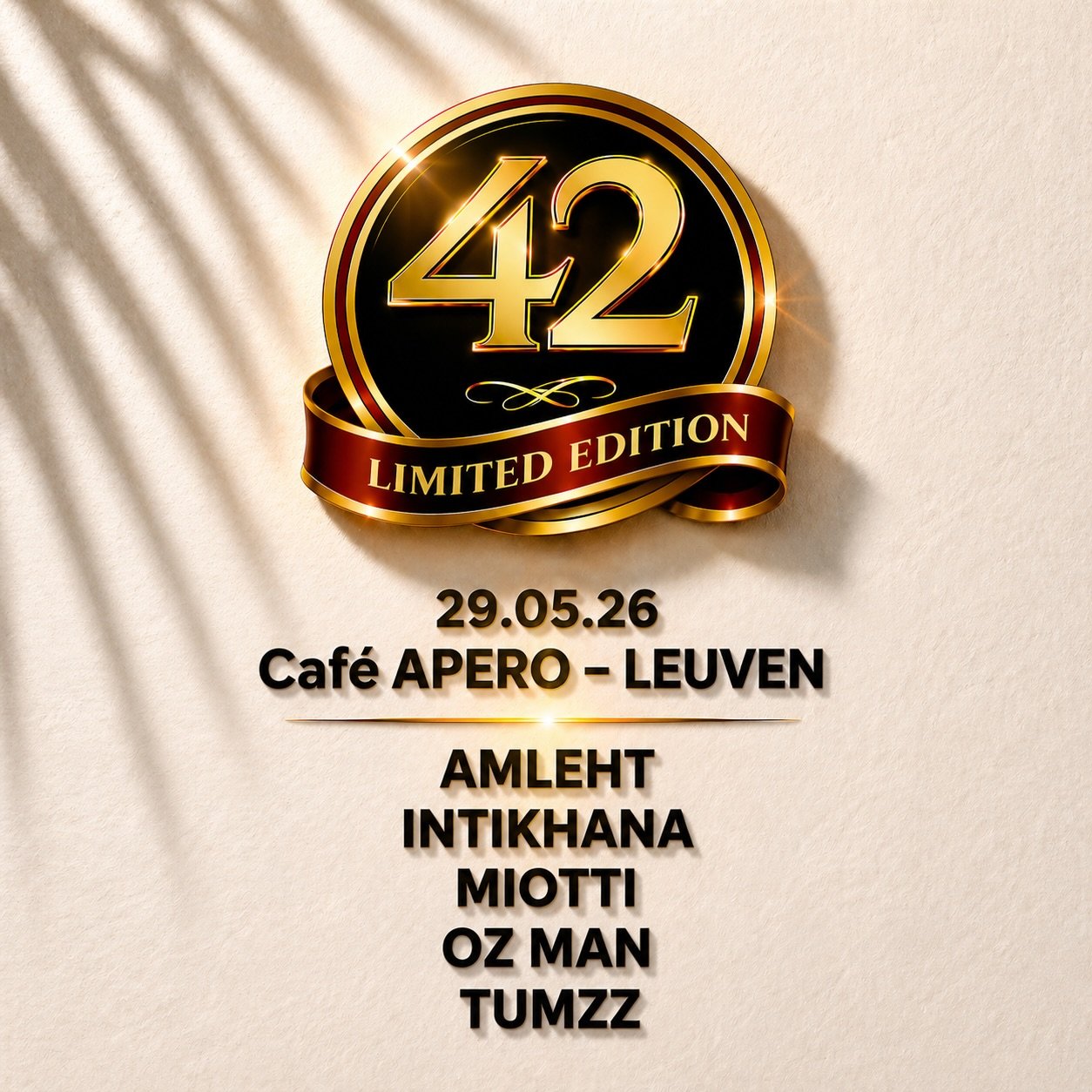 42 &ndash; LIMITED EDITION

They say life begins at 40.
At 42, it becomes a collector&rsquo;s item.

This is not just a birthday.
This is a limited release.
Rare batch. Golden vibes. Slightly caramel. Fully Osman.

We start cozy.
We end dancing.

📍 