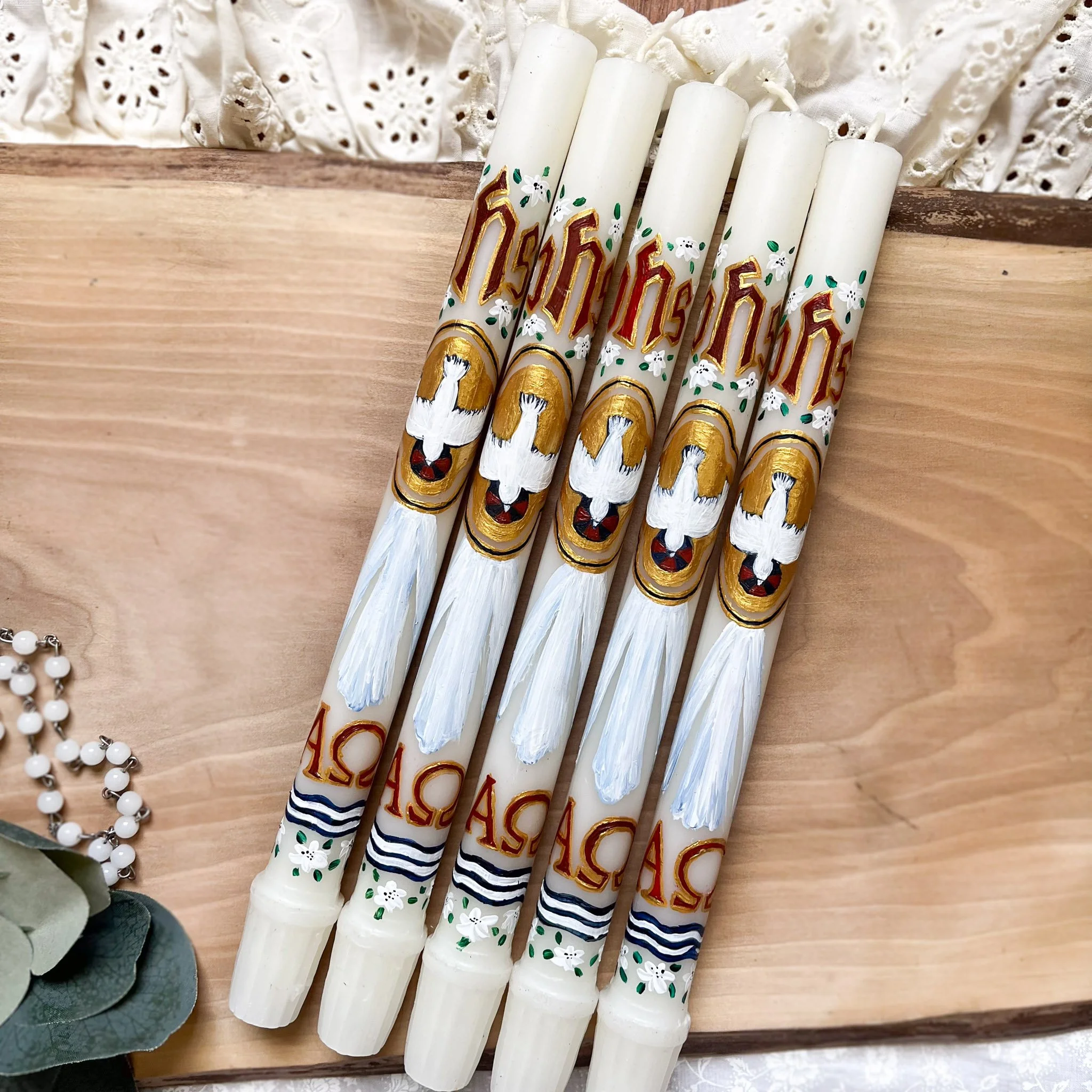 handmade baptism candles