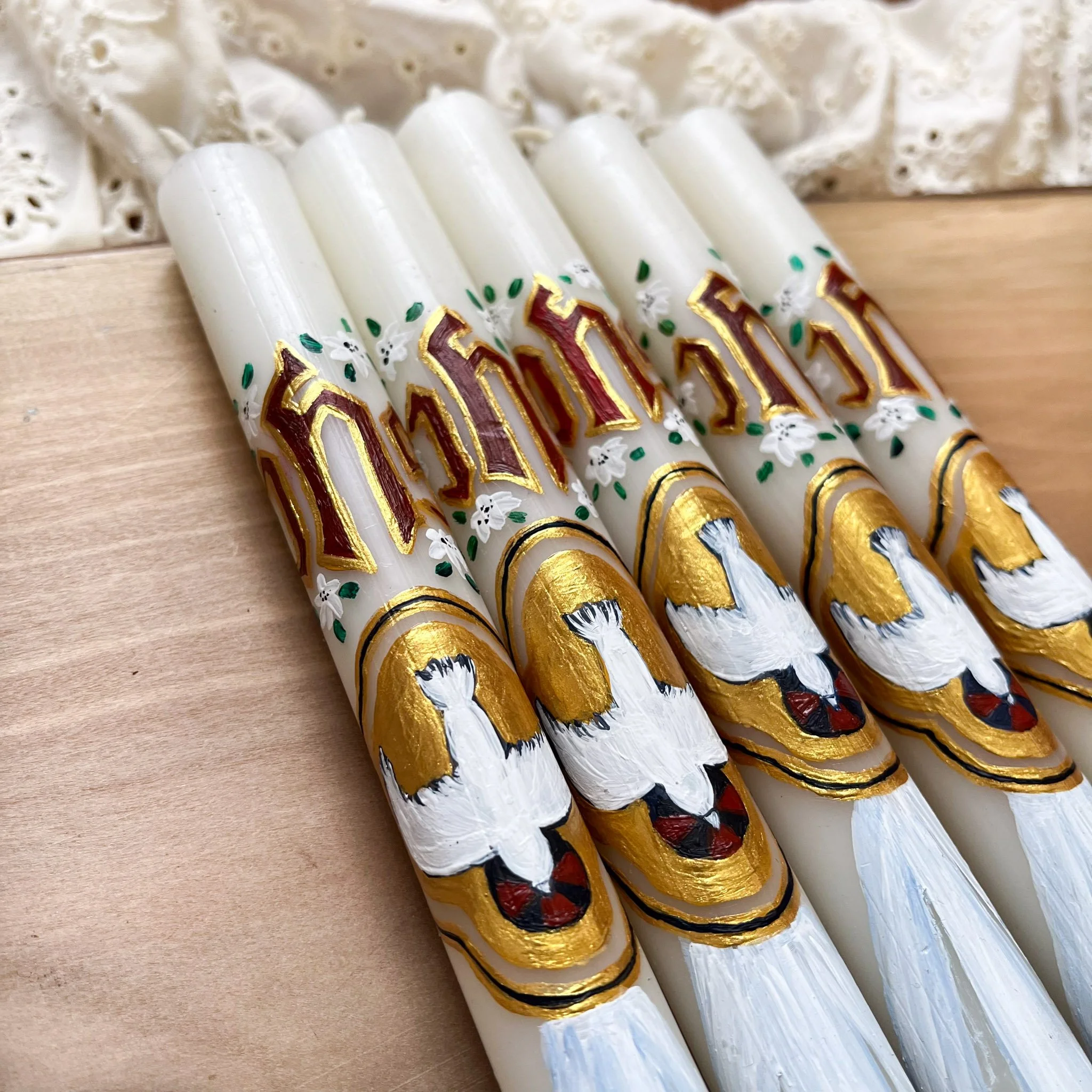 beautiful catholic baptism candles