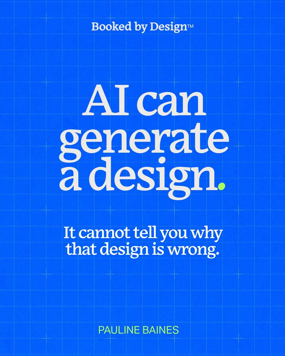 AI can generate a design. It cannot tell you why that design is wrong. 

If you skip the fundamentals, you&rsquo;ll never develop the eye to know the difference. And that&rsquo;s a problem no tool can solve for you. 

Do not skip the foundations. 

#