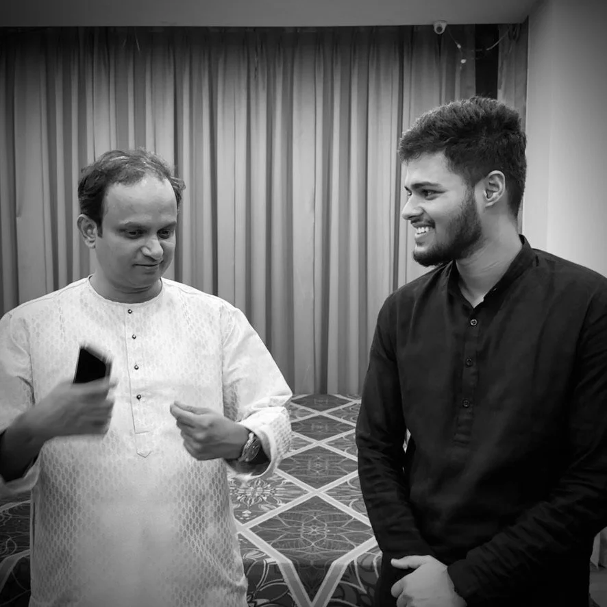 with Guruji Pt. Nishad Bakre after Guru Pournima celebration