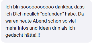 Teilnehmerfeedback THERAPIEPAUSE Inspo-Session