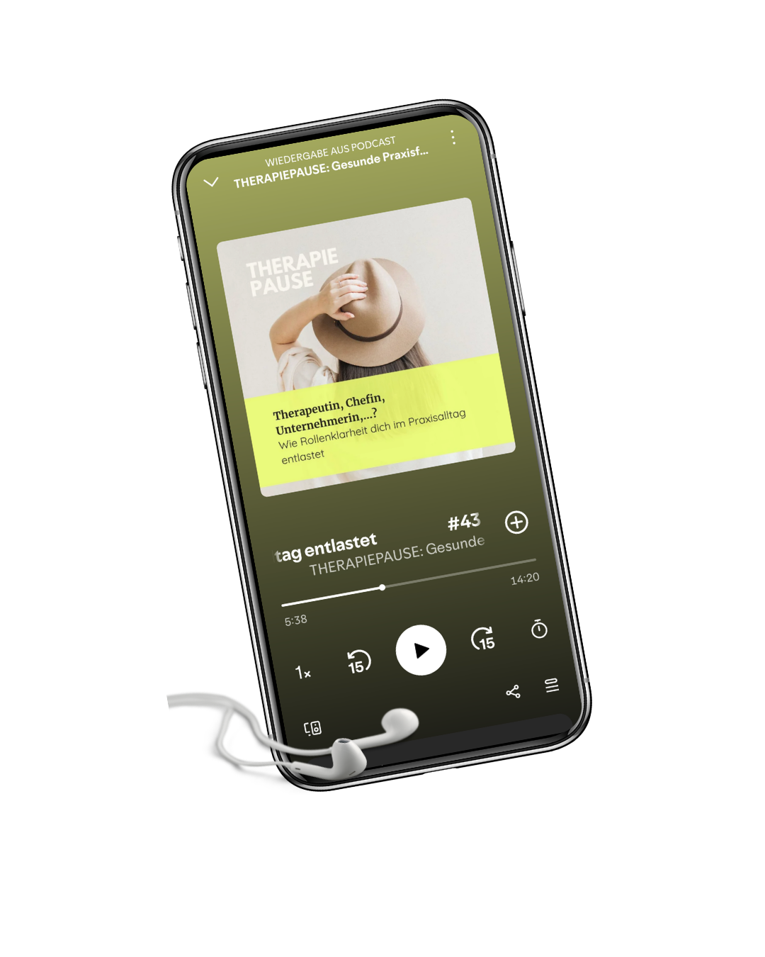 Smartphone mit Podcast