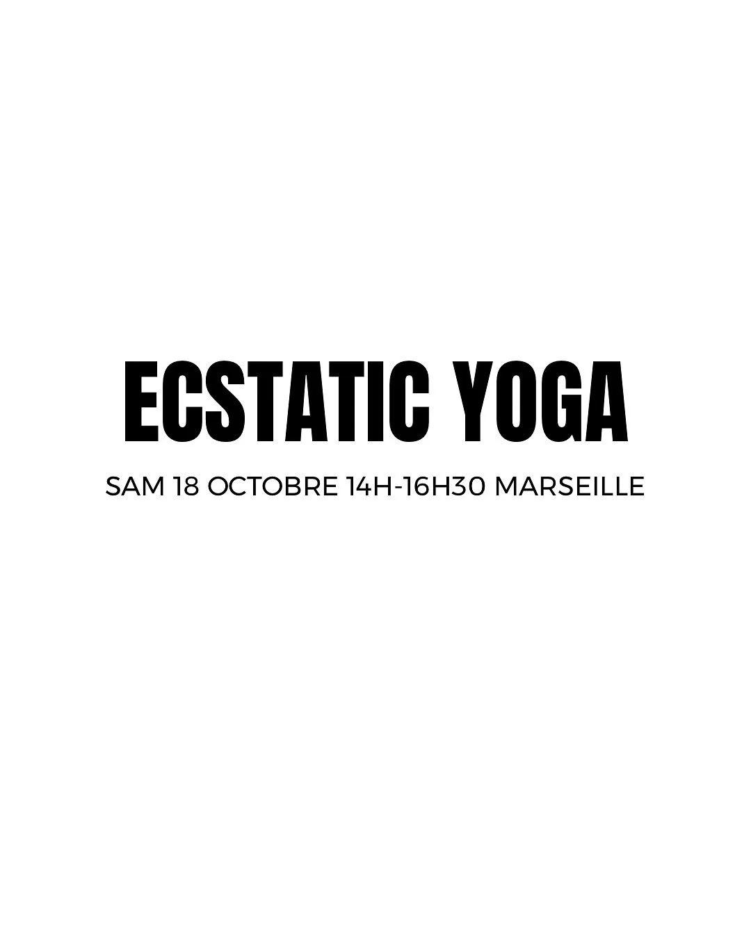 Marseille ❤️ notre rituel ! Prochaine session Ecstatic Yoga®️
le samedi 18 octobre de 14h à 16h30
📍@uma.marseille dans le 7eme 
Fusion vinyasa, méditation, breathwork, yin, mouvement intuitif, musique electro & techno
2h30 d