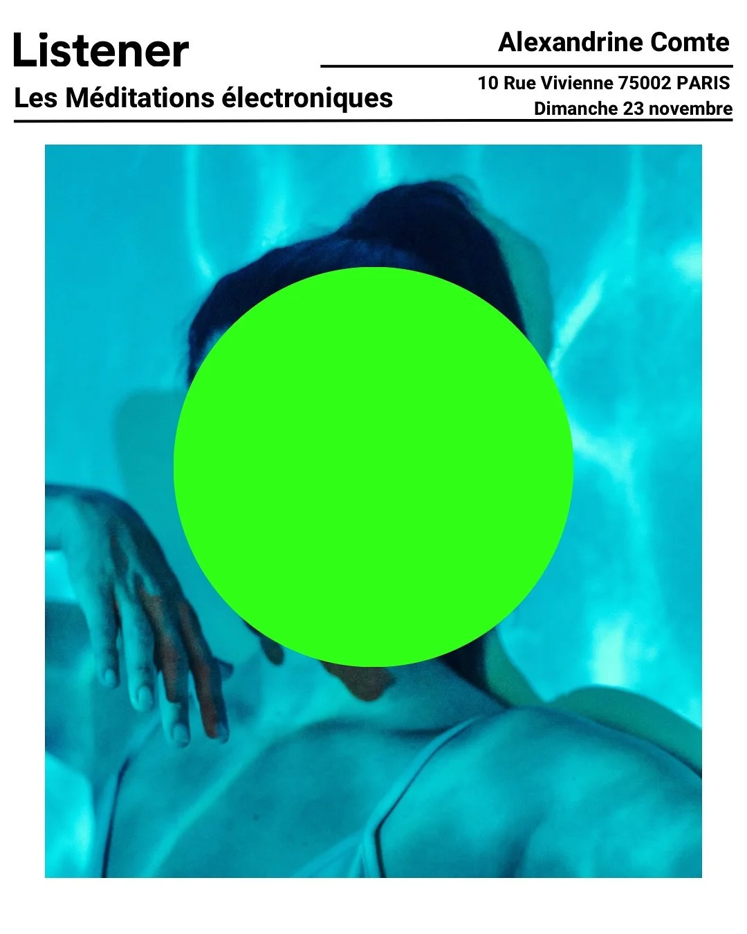 Plongez dans l&rsquo;&eacute;coute consciente de la musique techno

Les M&eacute;ditations &eacute;lectroniques &reg;️
En r&eacute;sidence un dimanche par mois @listener_paris 

D&rsquo;un c&ocirc;t&eacute;, l&rsquo;exploration des &eacute;tats de co