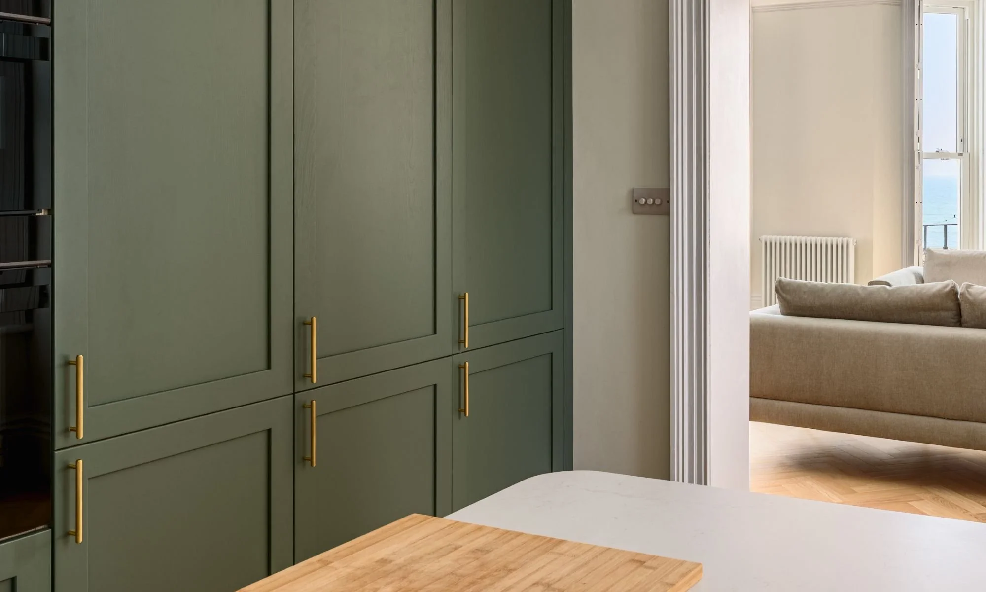 Green shaker kitchen cabinetry