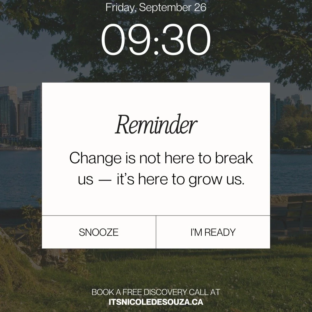 When change comes, remind yourself to slow down and soften into it. Ground yourself in stillness, offer yourself kindness and trust that the Universe is gently guiding you forward. Leading you to a greater version of who you are meant to be. Change i