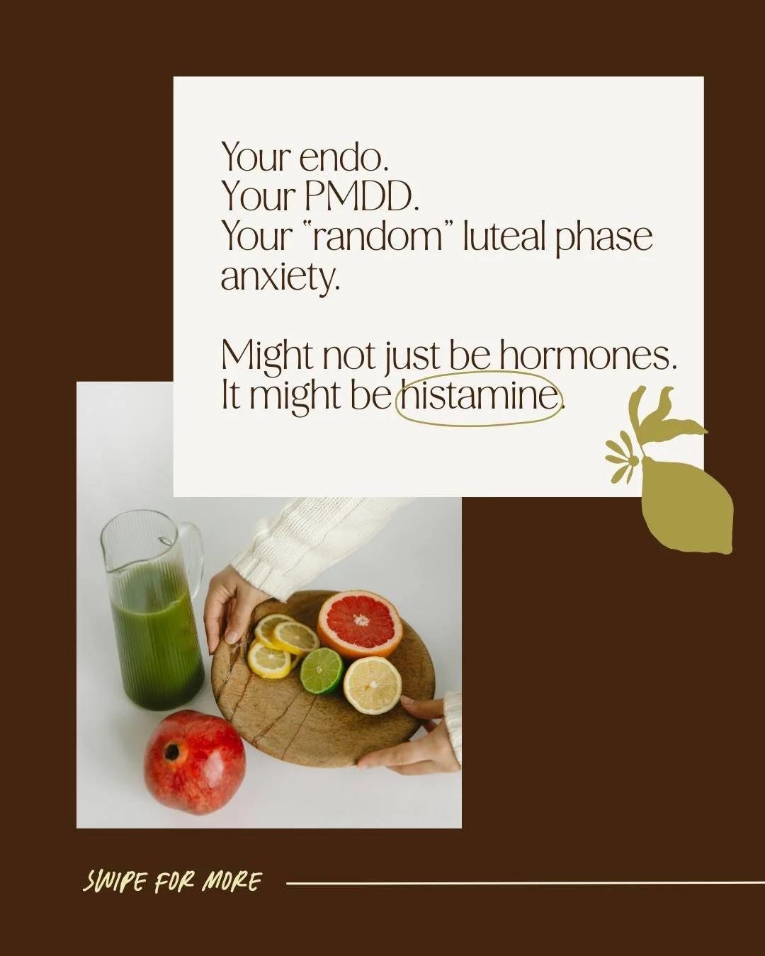 We talk about estrogen. We talk about progesterone. But we don&rsquo;t talk enough about histamine and how much it can amplify everything!!!

 Histamine isn&rsquo;t just about allergies. It&rsquo;s an inflammatory messenger that directly interacts wi