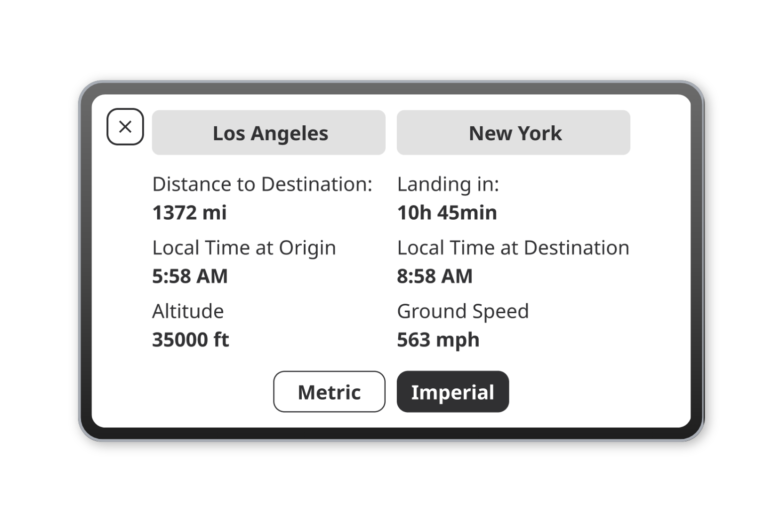 Accessibility Map Light Mode — Flight Info
