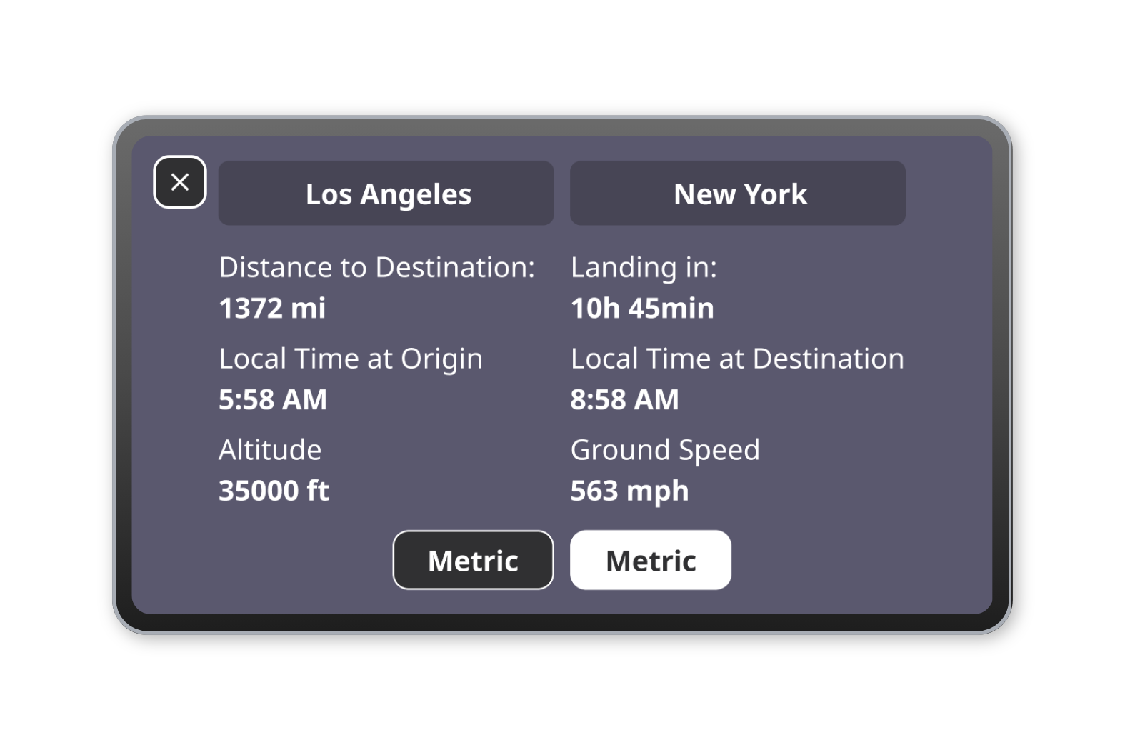 Accessibility Map Dark Mode  — Flight Info
