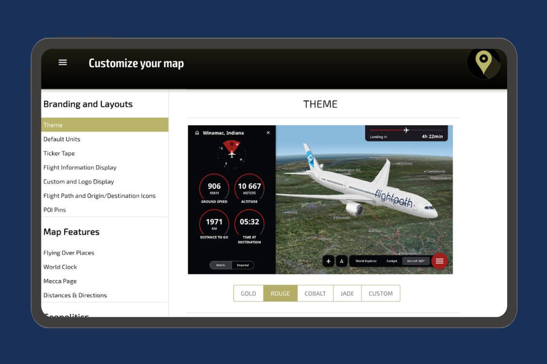 FlightPath3D Launches BizAvStudio, Putting Inflight Map Control Directly in the Hands of Operators