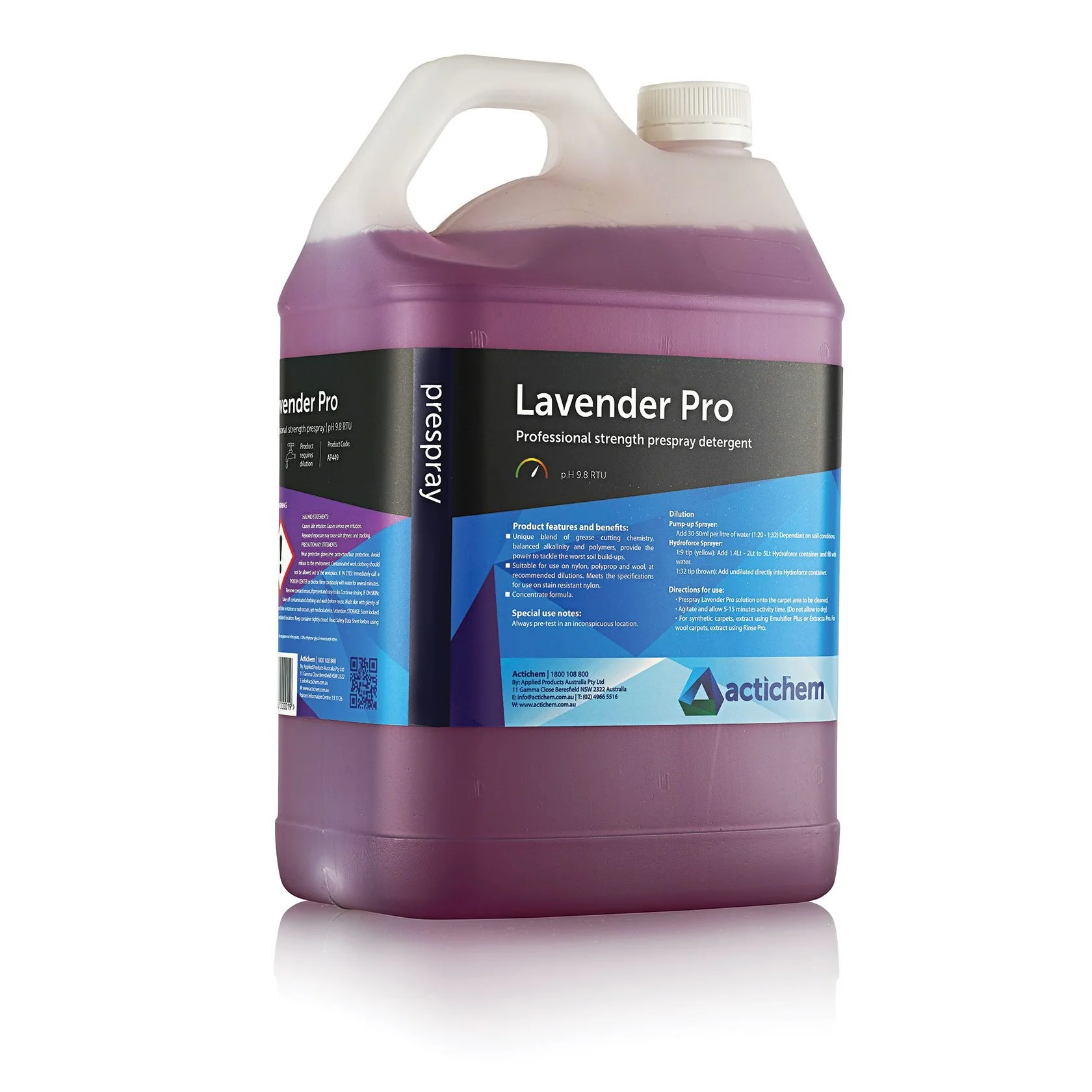 Lavender fragranced prespray for carpet steam cleaning Lavender Pro