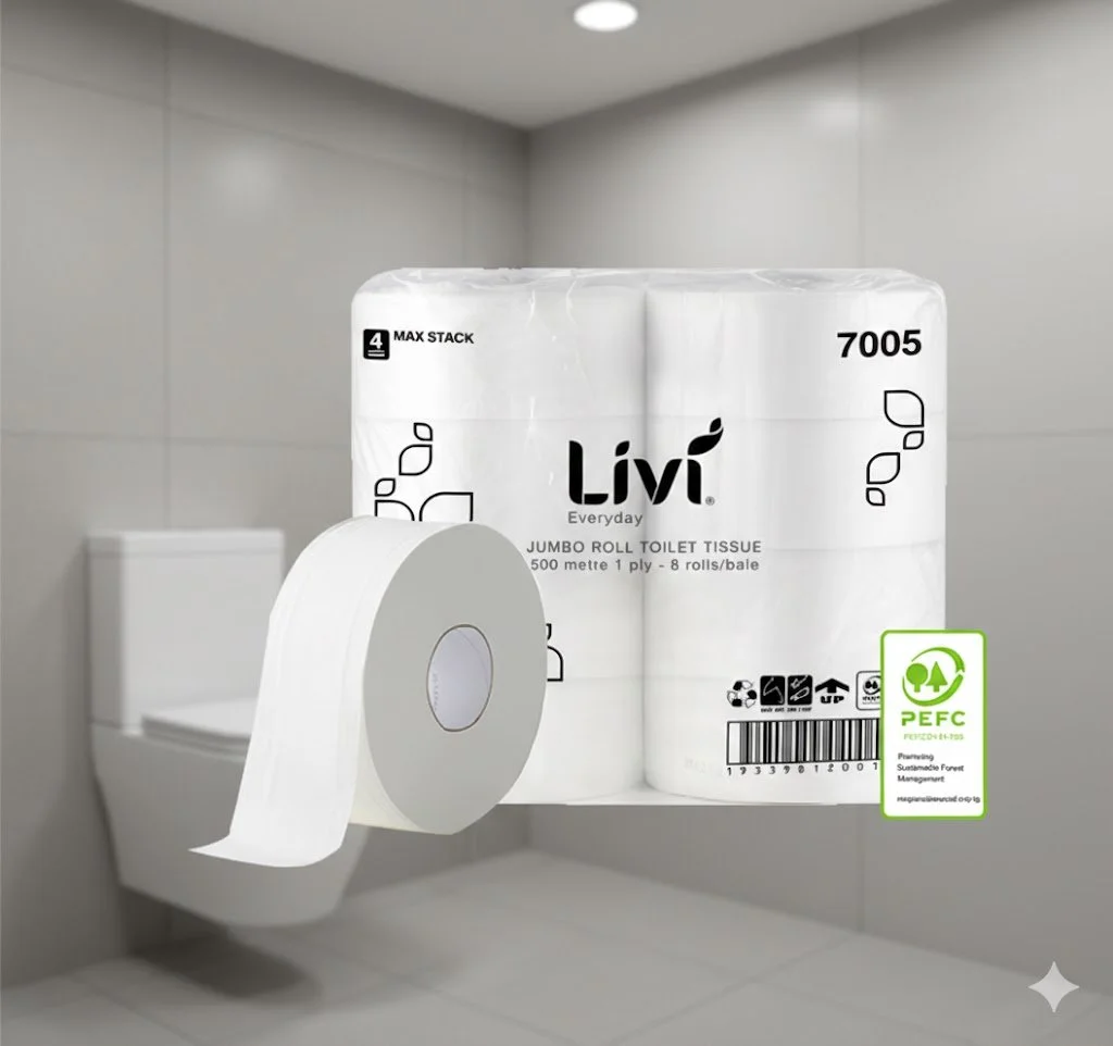 Jumbo Toilet Paper 1ply 500m Carton of 8