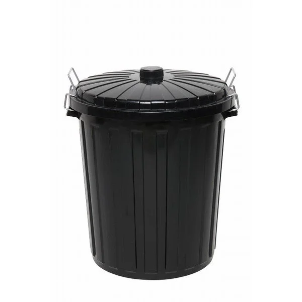 Bin 73L Plastic with Lid Black