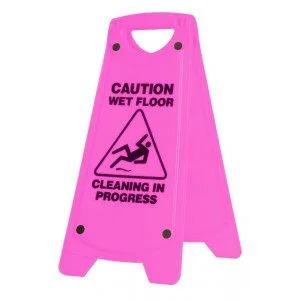 Oates Wet Floor and Cleaning A-Frame Sign Pink