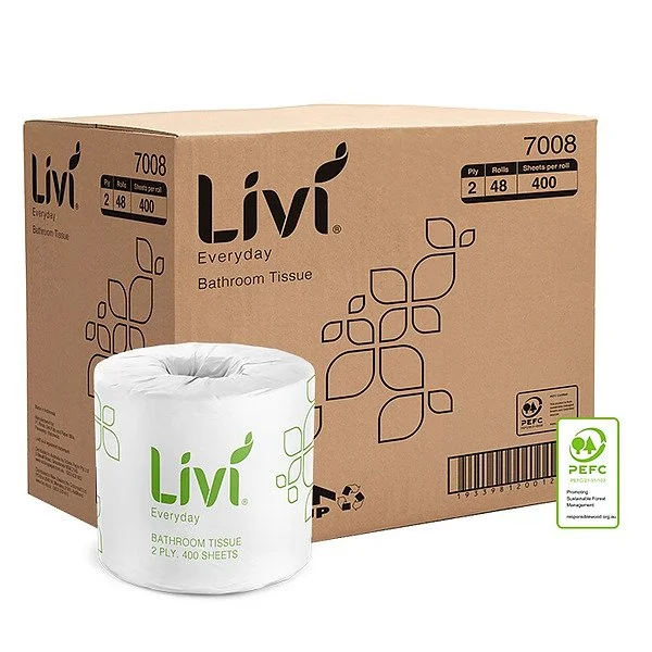 Livi Everyday Toilet Tissue 2Ply 400 Sheets Carton of 48