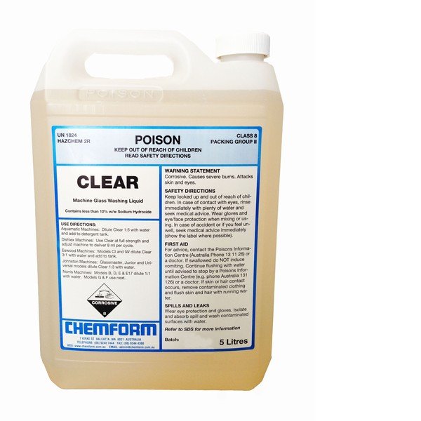 Clear Glass Wash Machine Cleaner 5L