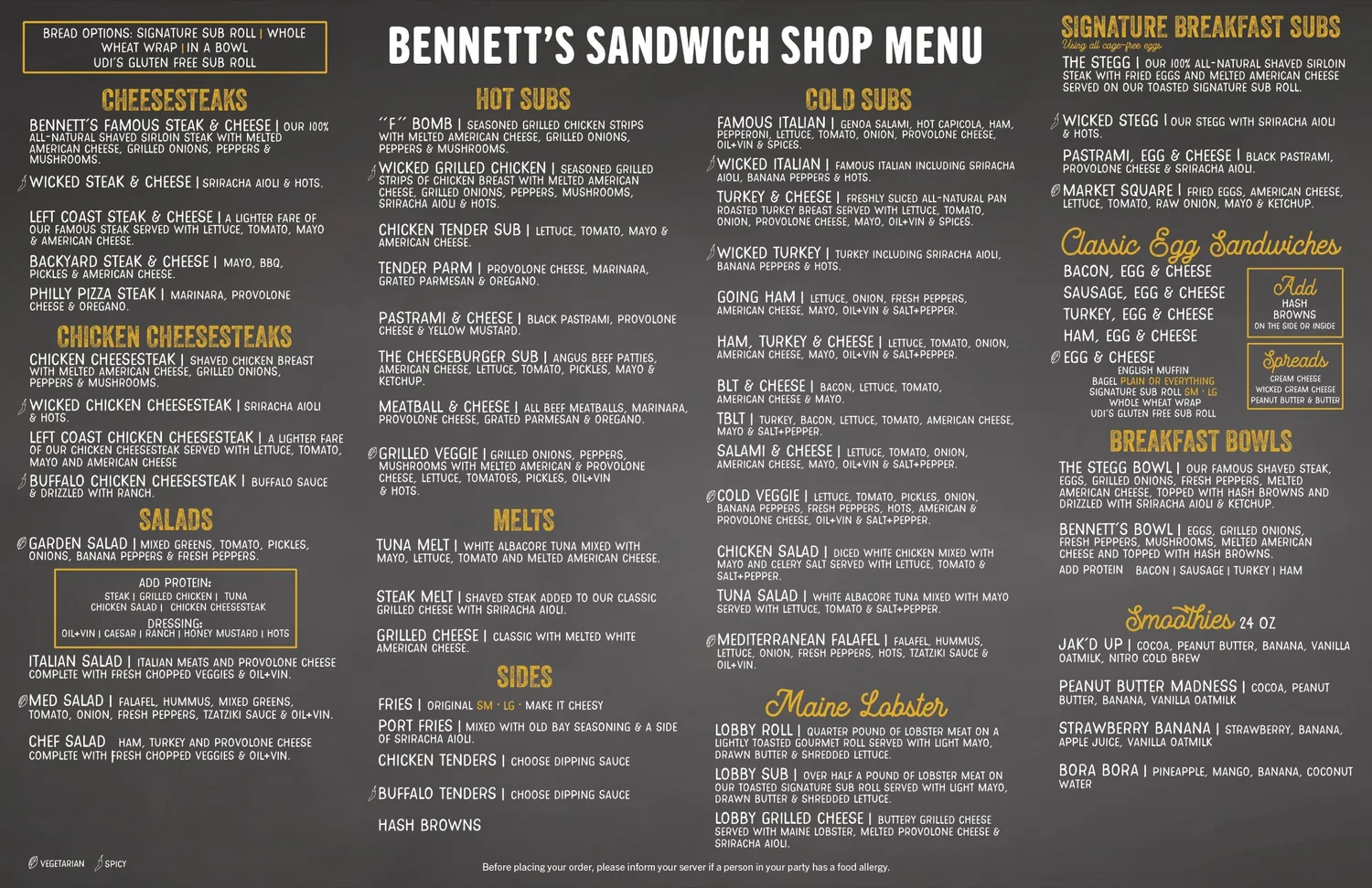 Menu — Sandwich Shop