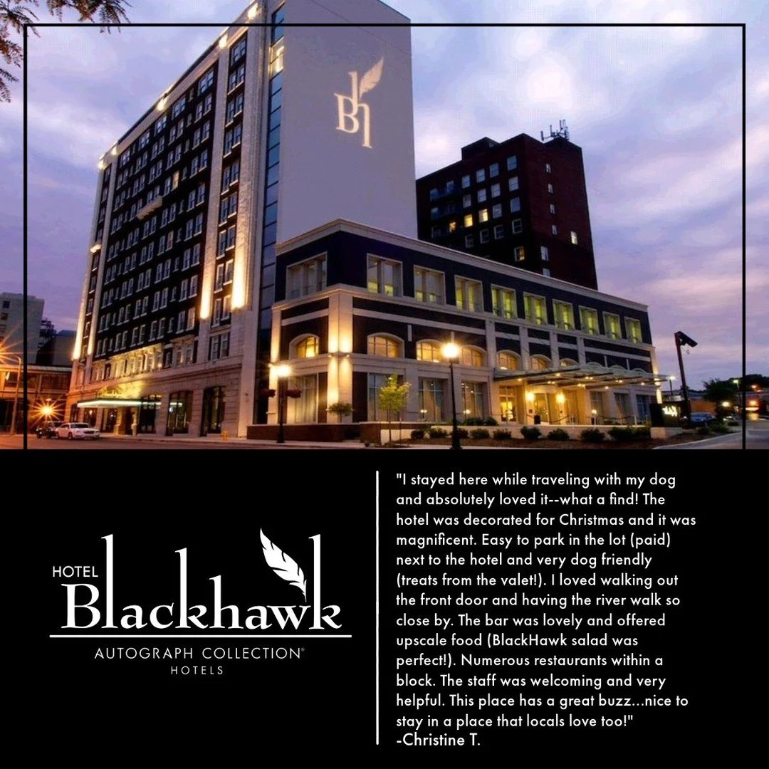 Thank you for your review! We're so glad you and your pup enjoyed the stay, festive decor, and our pet-friendly amenities. Come back soon! 🐾⁣
⁣
⁣
⁣
⁣
⁣
⁣
⁣
⁣
#quadcities #tagtheqc #qcfindnow #qcthatswhere #downtowndavenpor #davenportia #marriott #au