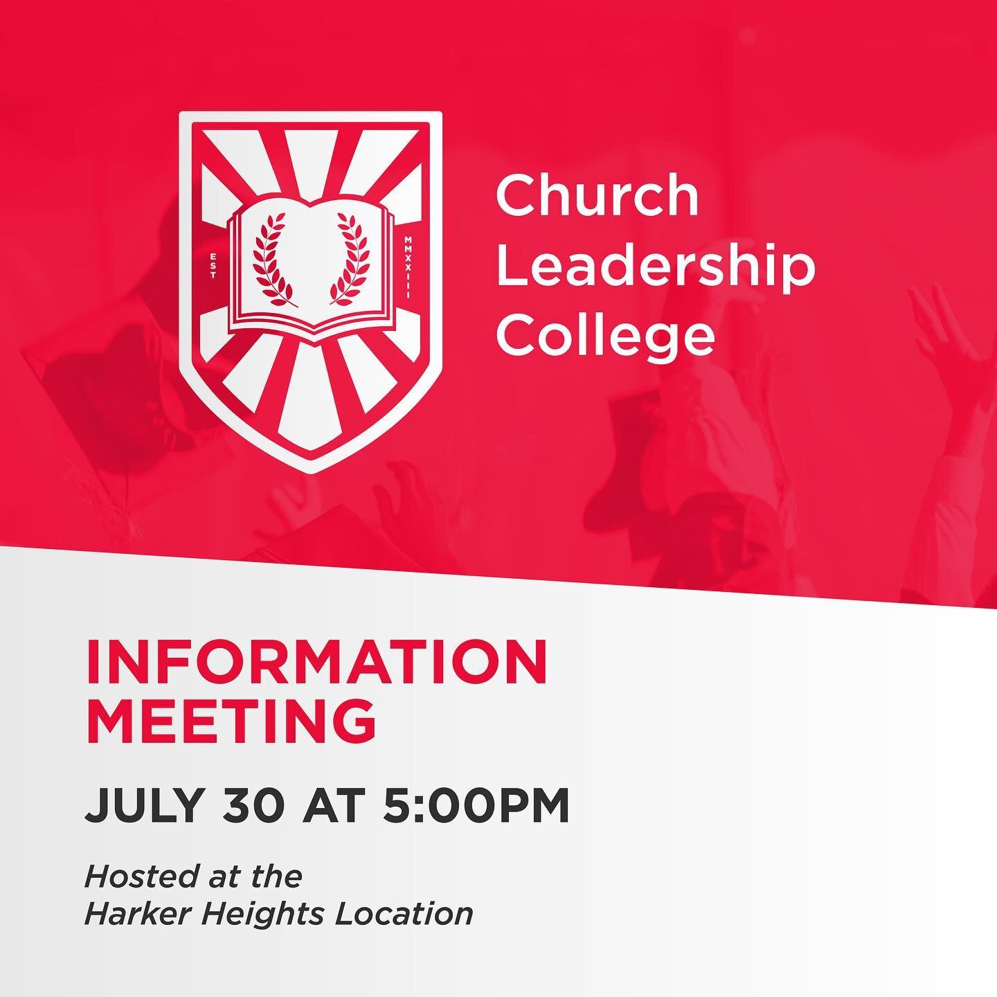 SENIORS &amp; JUNIORS ⬆️ 🚨 Check this out!

We're excited to announce CHURCH LEADERSHIP COLLEGE: a unique three-year program, which seamlessly combines comprehensive theological training, leadership development, and hands-on ministry experience. In 