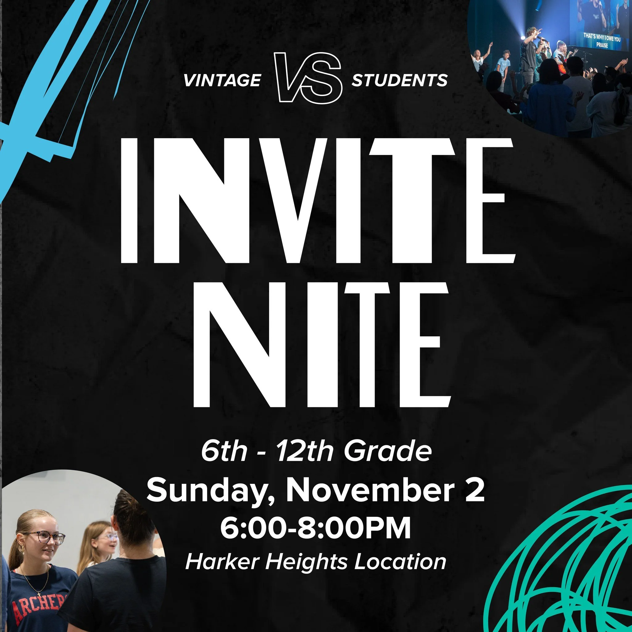 It&rsquo;s here &mdash; INVITE NITE!
You never know how God might use you to help a friend take a step closer to Jesus.

Formerly Student Night, Invite Nite is open to all middle and high school students! Come experience powerful worship, inspiring t