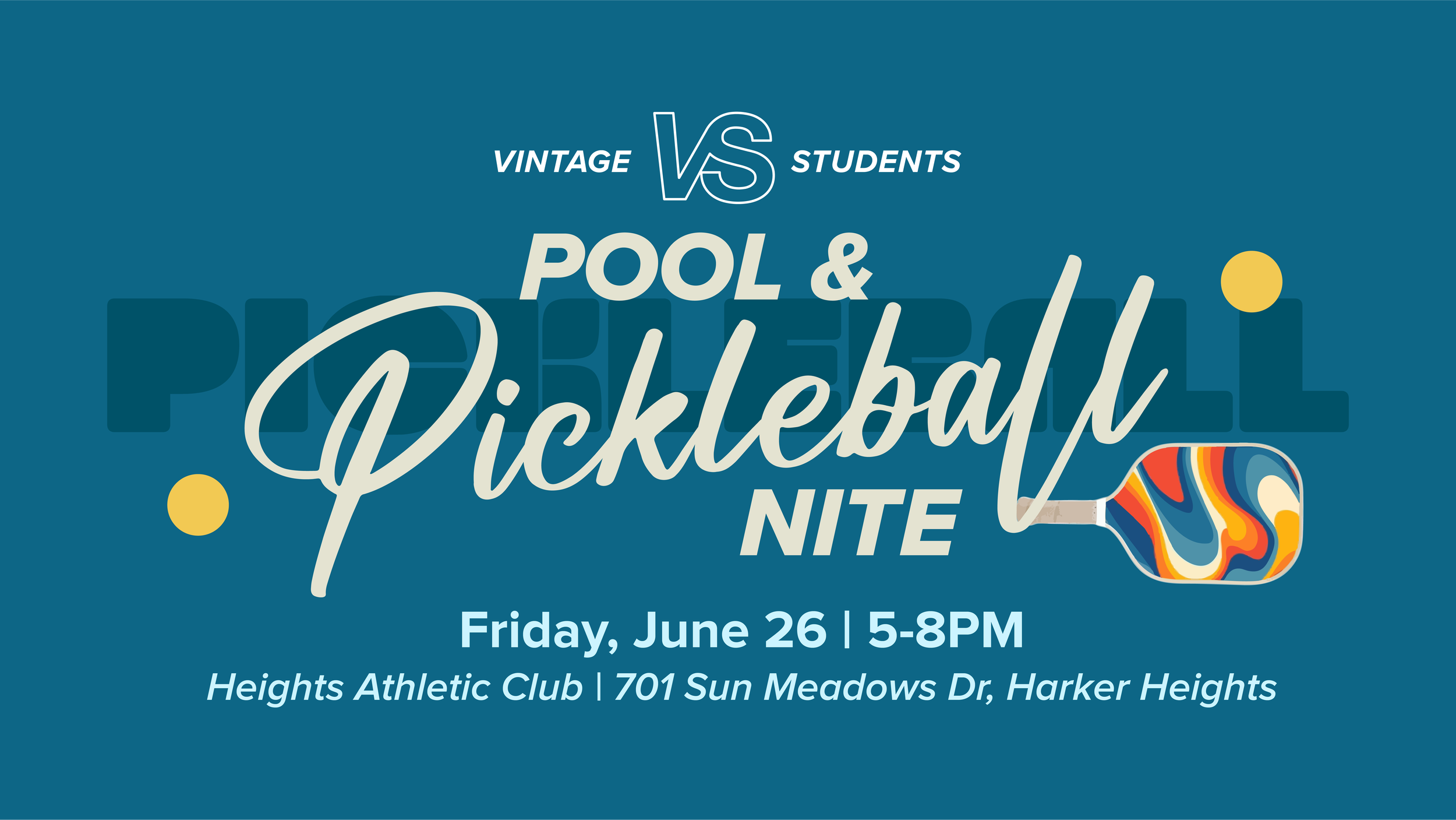 Pool &amp; Pickleball Nite | Vintage Students