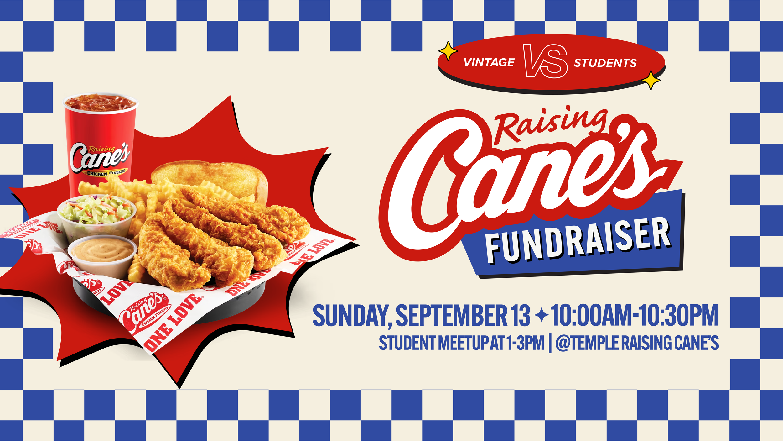 Vintage Students Raising Cane's Fundraiser