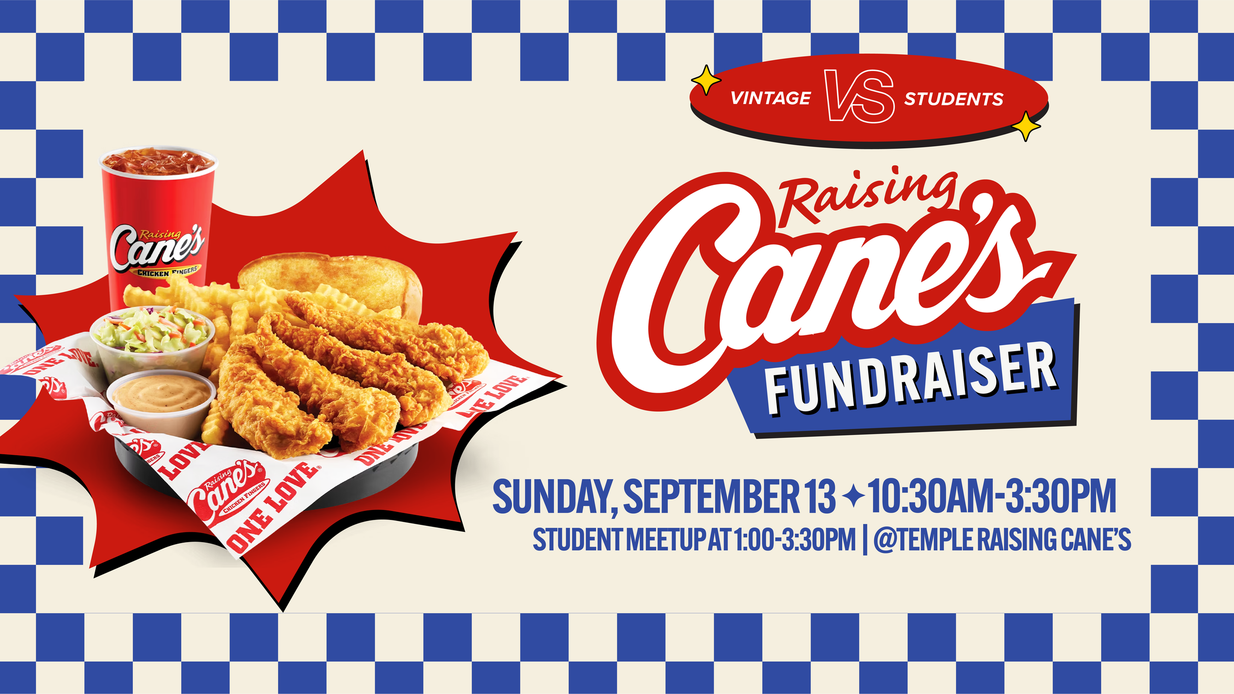 Vintage Students Raising Cane's Fundraiser