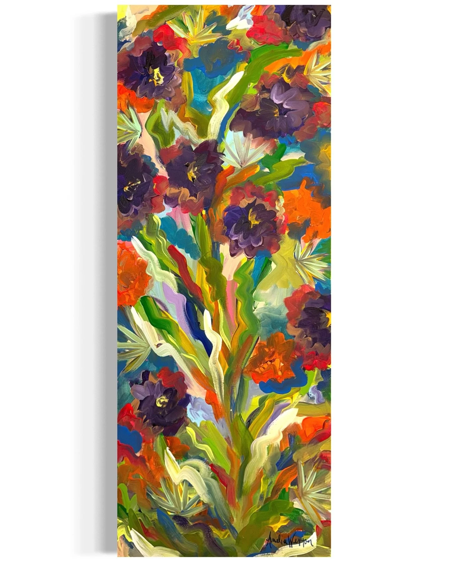 It&rsquo;s like a garden party on a canvas! This fun abstract, &ldquo;Spring Sprouts&rdquo;, is available on my website now! Get you some flowers that will last all year round 😉🌷

What&rsquo;s your favorite flower to have in the house? 

#artist #c