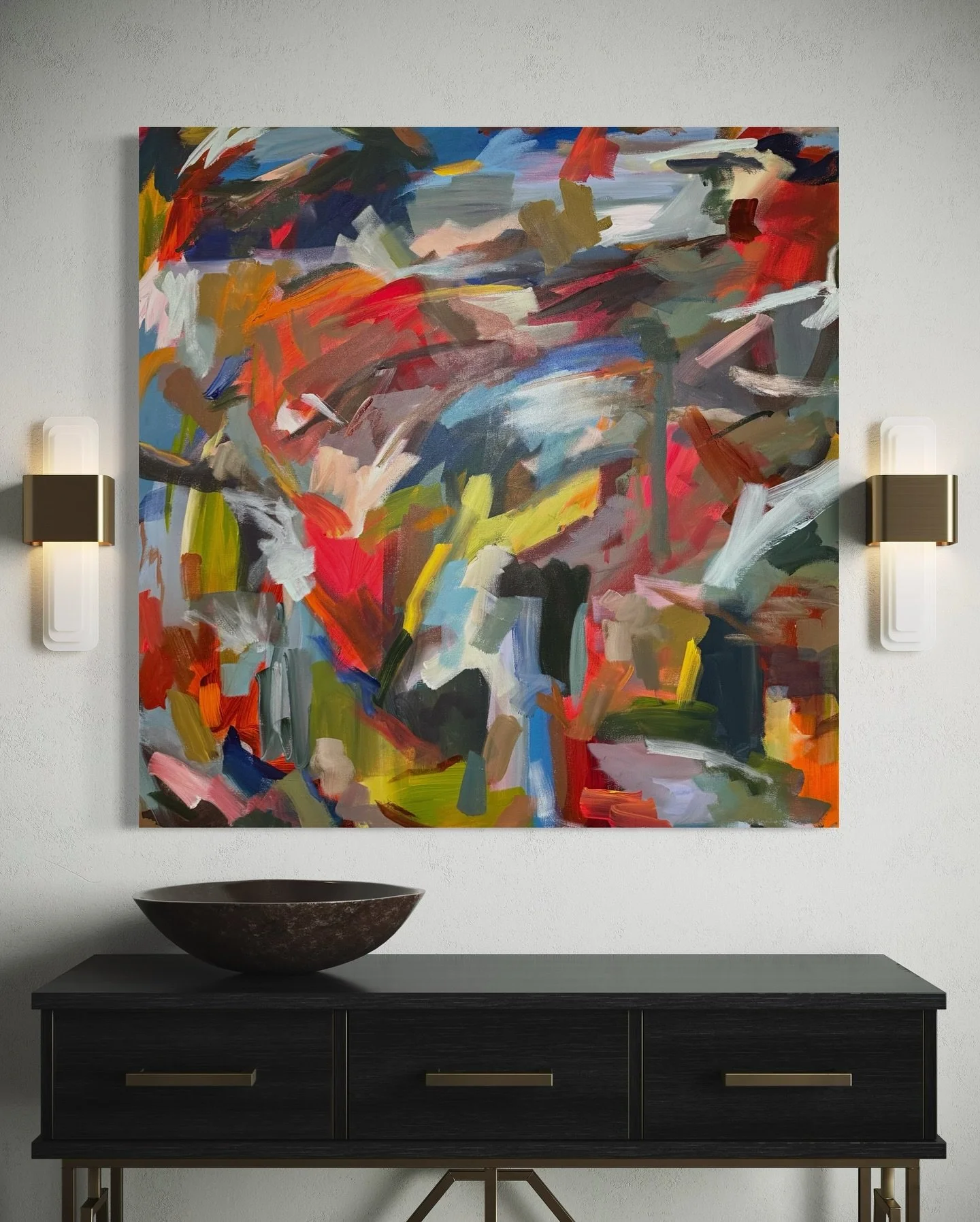 &ldquo;Wild Horses&rdquo; is a 36&rdquo;x36&rdquo; abstract piece that will bring so much life to the wall it calls home. I had this crazy idea a few weeks ago to listen to a song, journal about the colors I associate with it, and create an abstract 