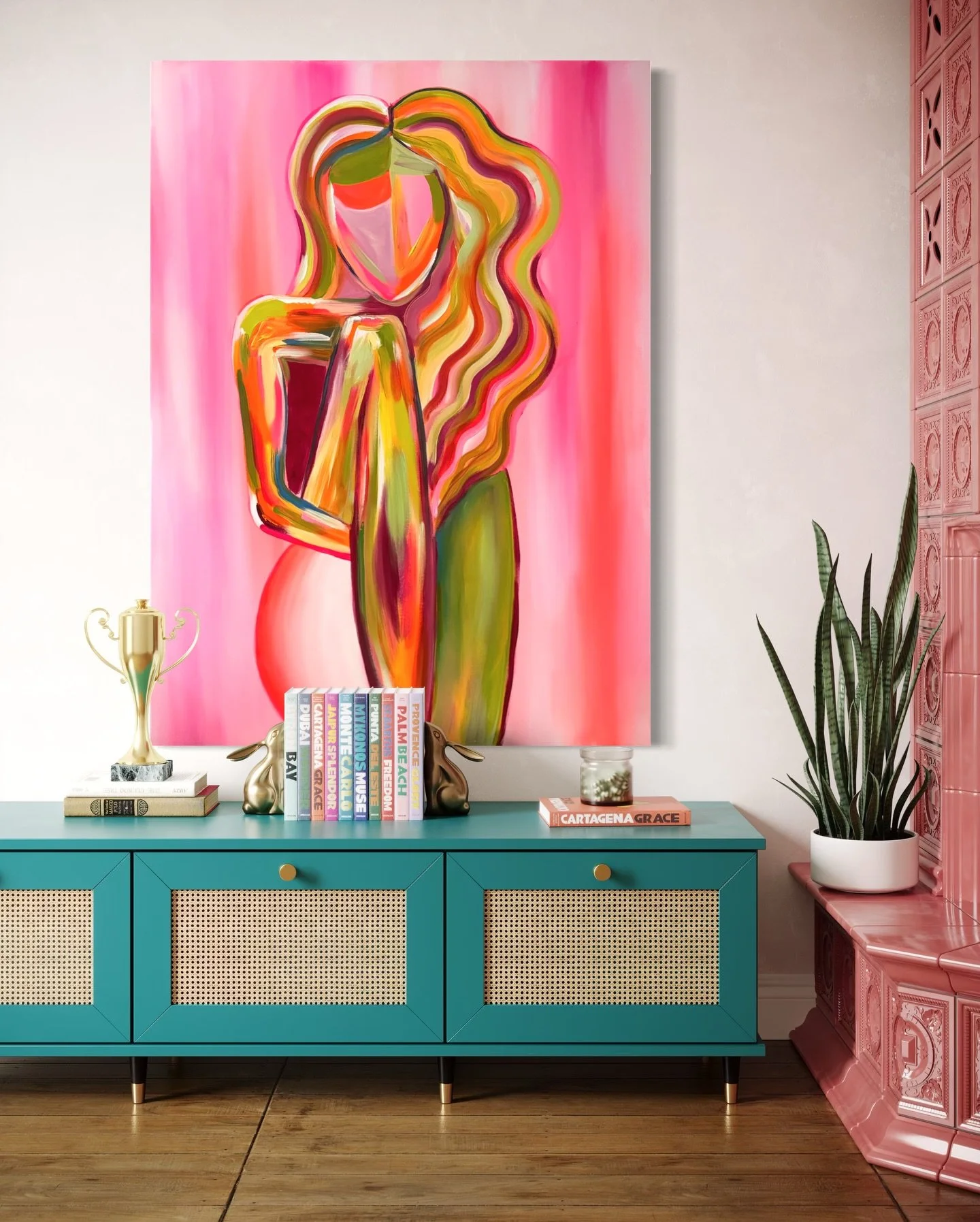 &ldquo;She&rsquo;s Full of Life!&rdquo;&hellip;.and she is!!! This color palette is everything 💗💛💚🧡🩵🤍 I can&rsquo;t wait to see her in her new home! She is 30&rdquo;x40&rdquo; of absolute happiness. She&rsquo;s the type of girl that will bright