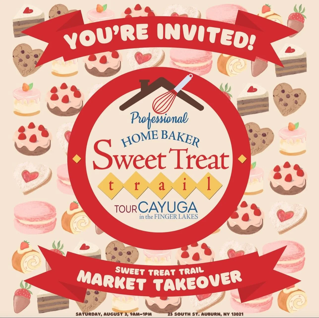 Got a sweet tooth? Don&rsquo;t miss the Sweet Treat Trail takeover of the Saturday Market at the NYS Equal Rights Heritage Center (25 South Street, Auburn, NY tomorrow, August 3rd, from 9 AM - 1 PM. Meet many of the 2024 Sweet Treat Trail Partners, e