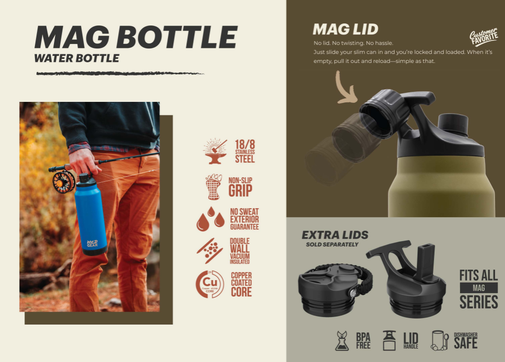 Wyld Gear - 24oz Stainless Steel Mag Bottle