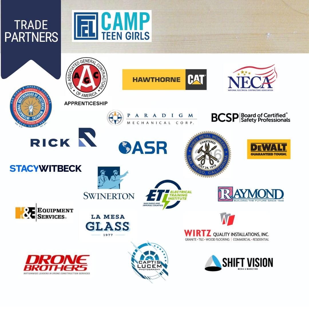 The #FCLCamp Trade Partners donate materials, time, and expertise to ensure our campers have everything they need to learn more about careers in construction. We sincerely couldn't do the FCL Camp for Teen Girls without these talented and generous co