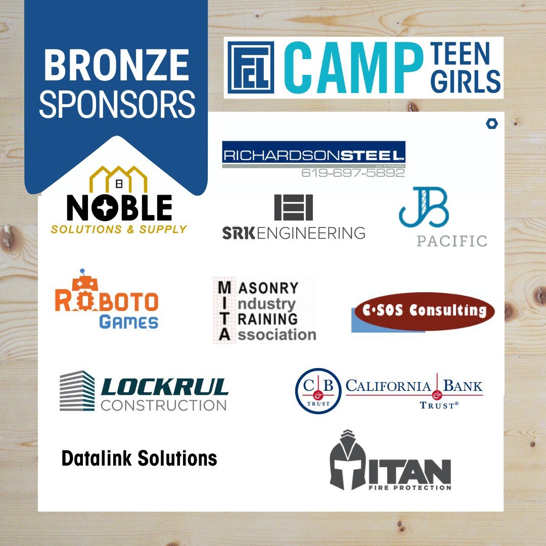 We have more Bronze Sponsors!! 🎉 Thank you @calbanktrust, @titanfireprotection  C-SOS Consulting, Lockrul Construction, and @mitamason for your support!

 #sponsorshipspotlight #investinginthefuture #construction #introductiontoconstruction #Investi