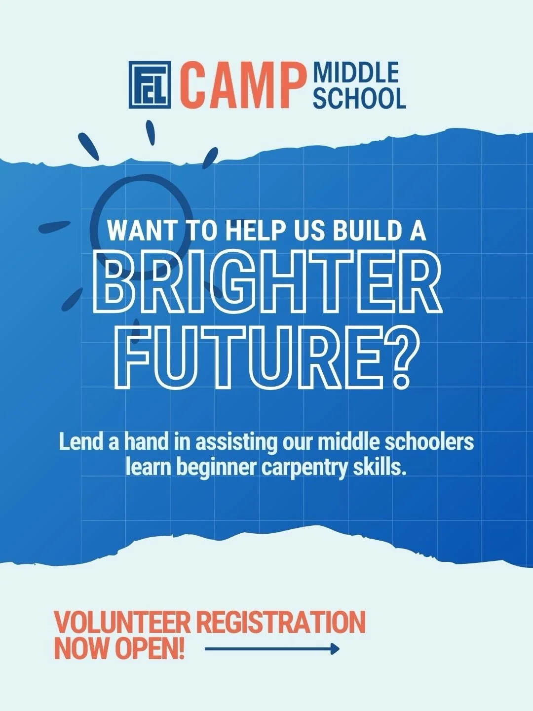 We&rsquo;re getting excited for FCL Camp Middle School. Join our volunteer waitlist!.

Event Details
AGC Apprenticeship &amp; Training Trust
10140 Riverford Road, Lakeside, CA 92040
April 2nd and 3rd 2026, 9:00 AM - 4:00 PM

Sign up at futureconstruc